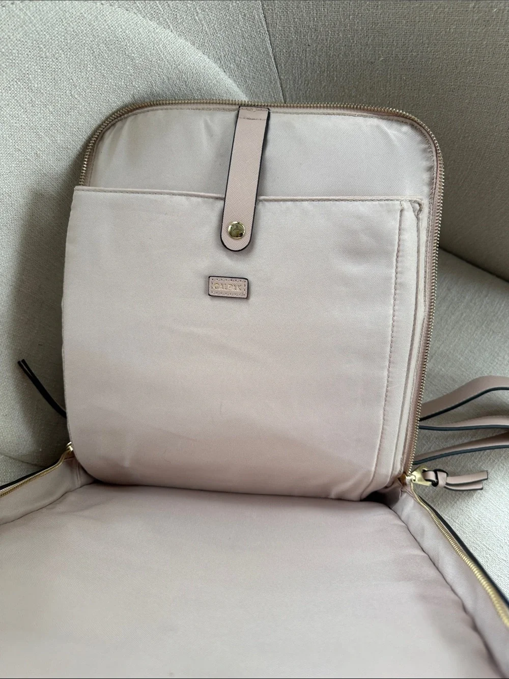 Calpak Dusty Pink Leather Backpack with Whipstitch Trim